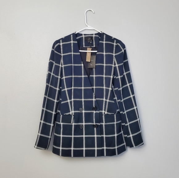 J.Crew French Girl Windowpane Crepe Blazer - Picture 2 of 5